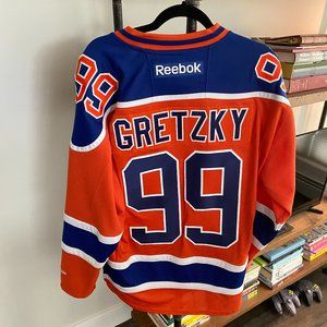 Gretzky Edmonton Oilers Reebok Orange Premier Alternate Jersey